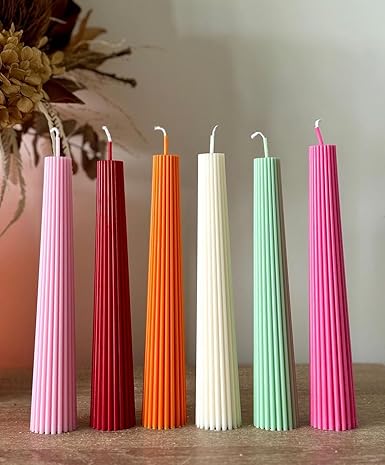 Striped Pillar Candle - Scented Soy Wax | Set of 2 - Navam