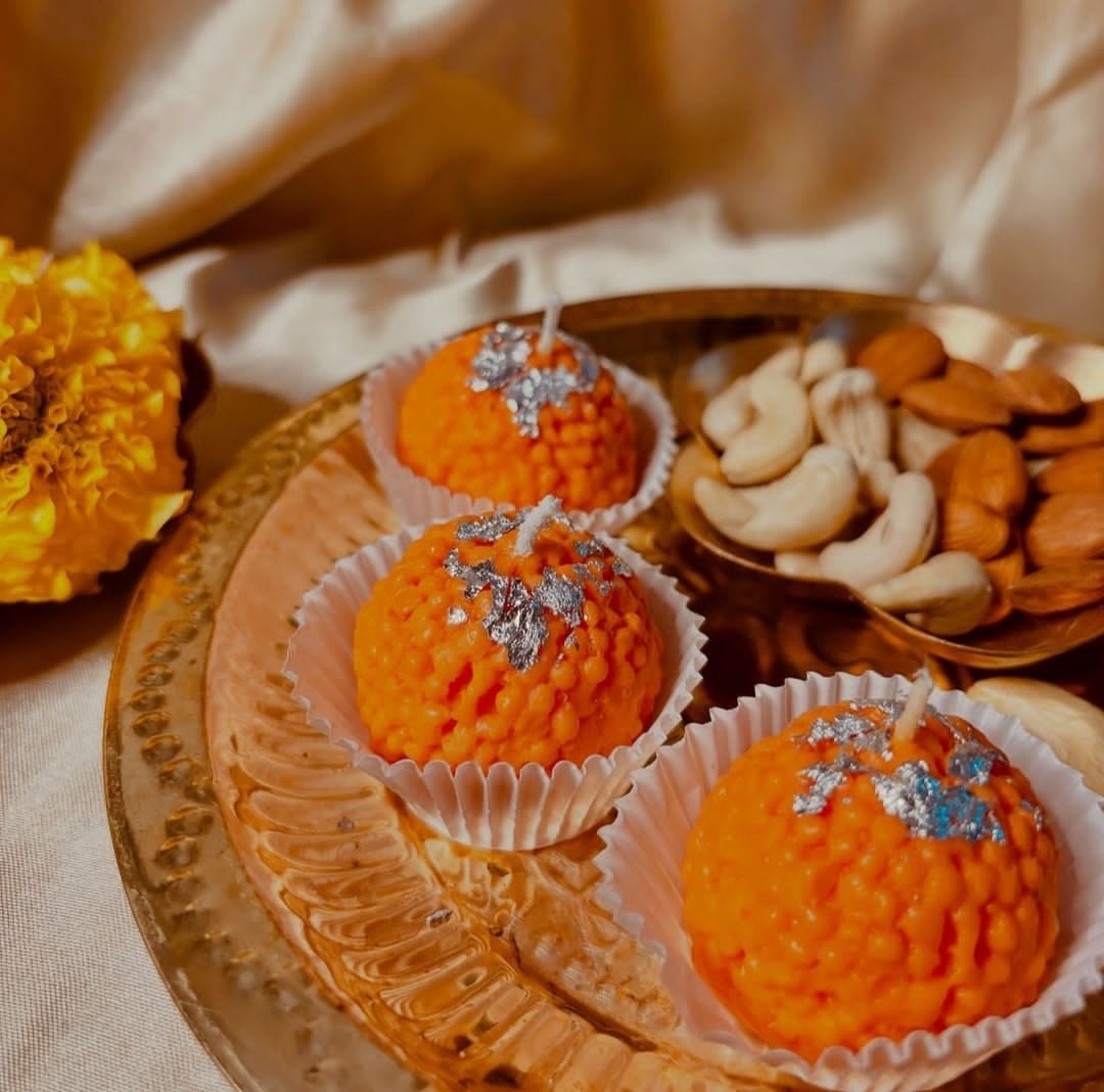 Sweet Ladoo Glow Candle | 100% Soy Wax | NAV-CT-011 - Navam