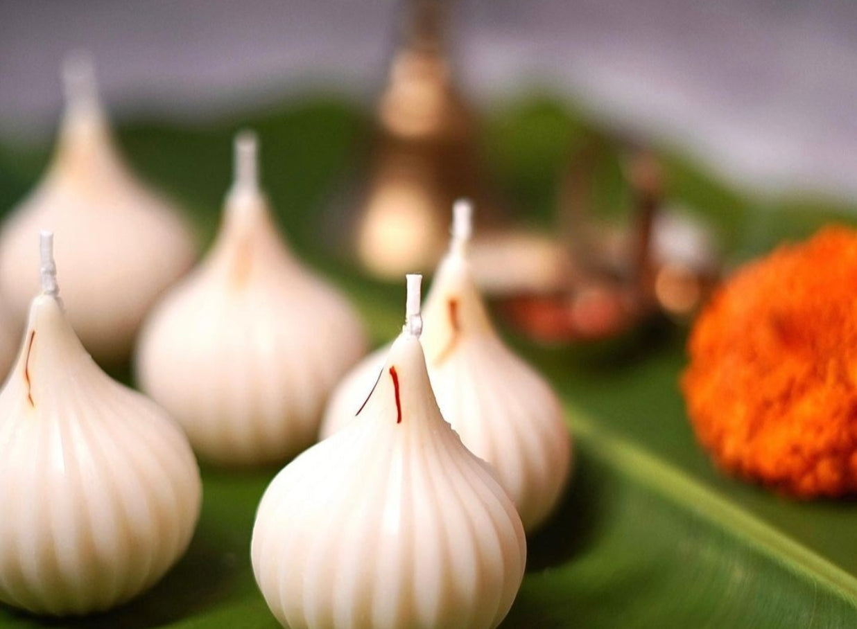 Festive Modak Candle | Elegant Candles for Ganesh Chaturthi | 100% Soy Wax | NAV-CT-006 - Navam