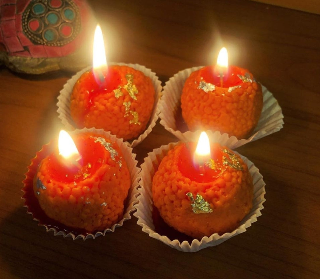 Sweet Ladoo Glow Candle | 100% Soy Wax | NAV-CT-011 - Navam