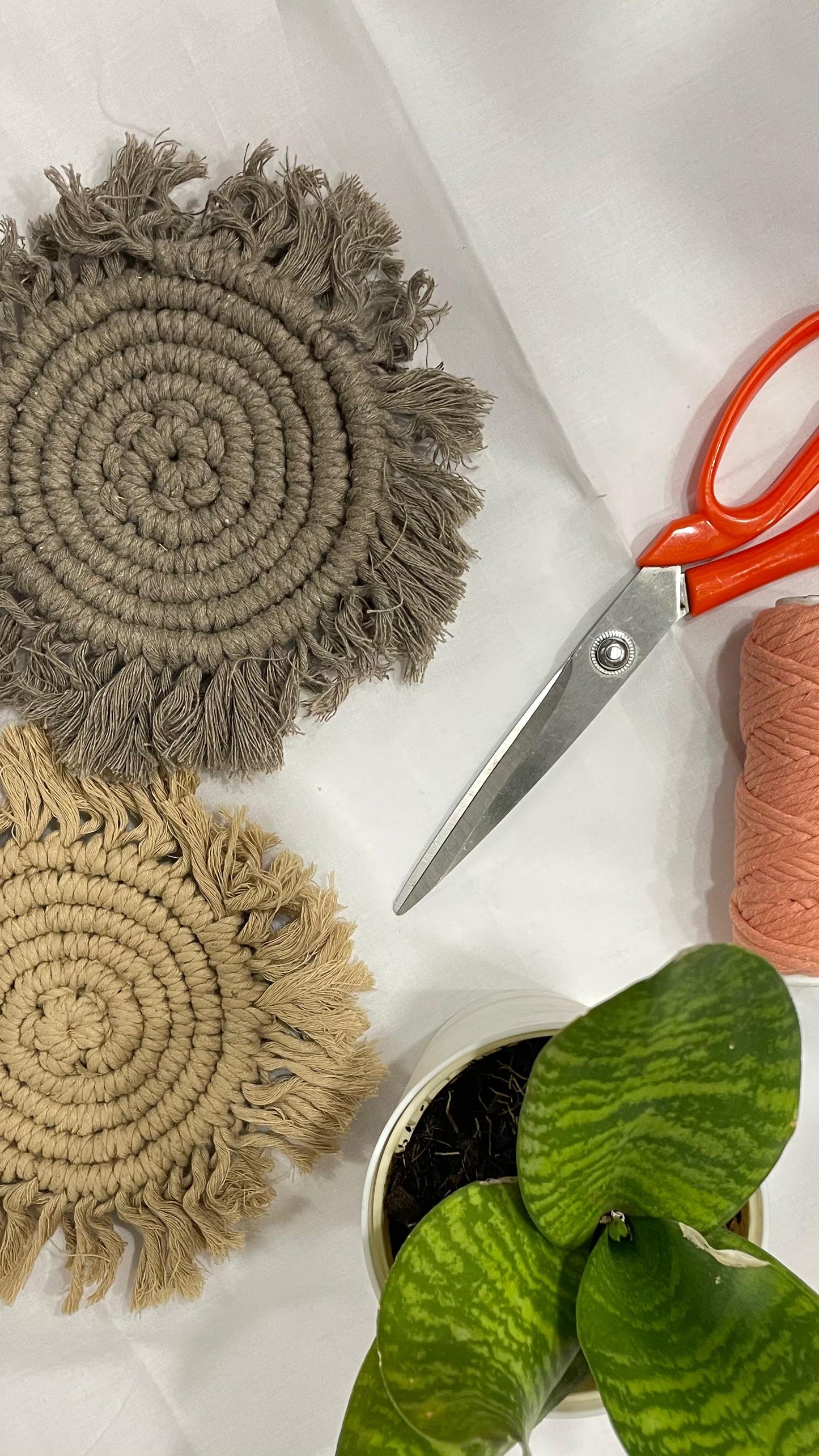 Handcrafted Macrame Coasters for Your Home | Protect Surfaces with Style and Charm | Set of 2 - Navam