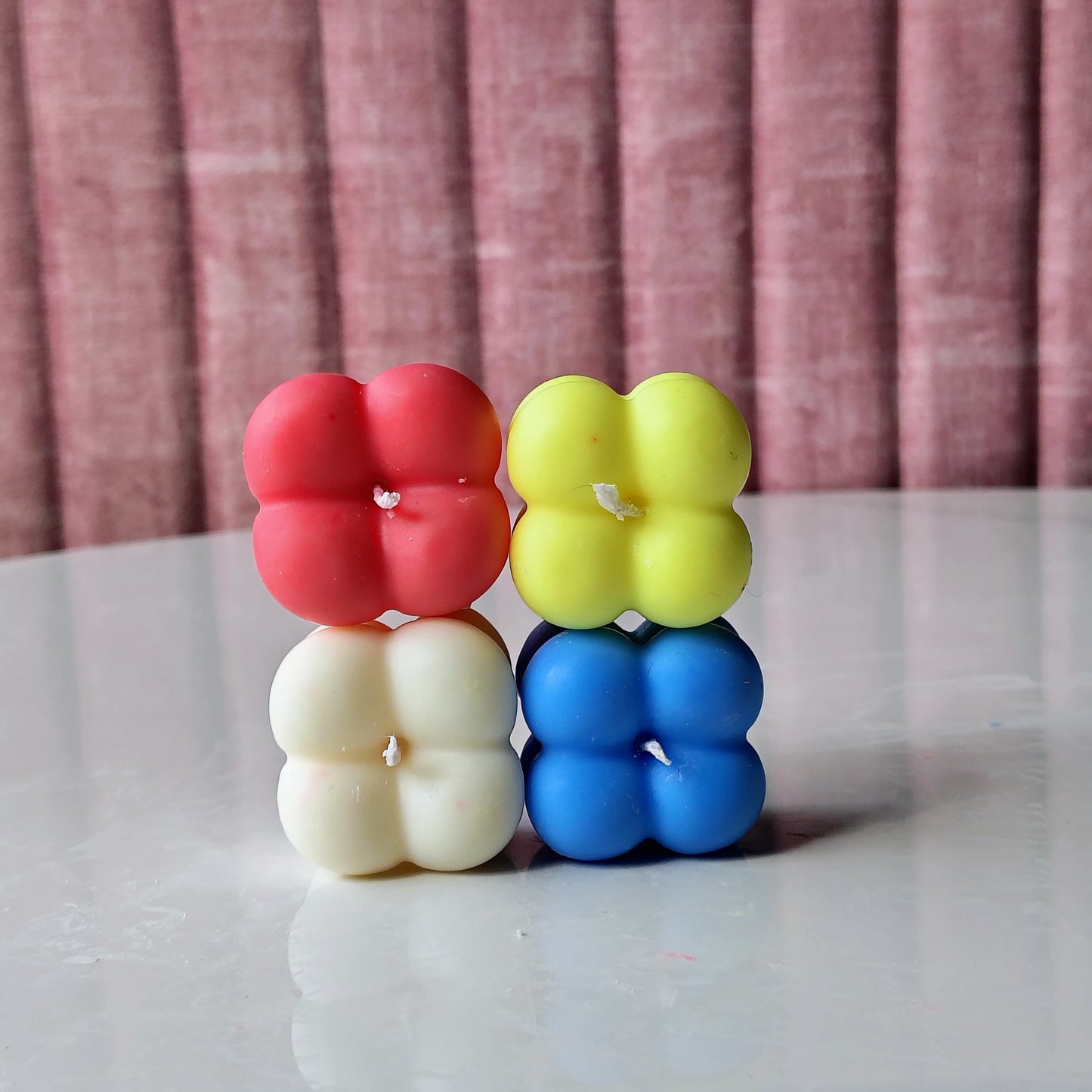 Scented Mini Bubble Candle |100% Soy Wax | Handmade Candle | Set of 4 | Multicolour | NAV-CT-013 - Navam