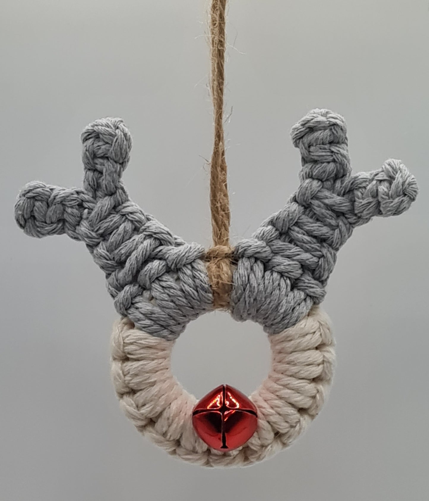 Macrame Christmas Tree Ornament- Reindeer Set of 2 | Christmas Festive Holiday Party Hanging Decor, Pure Cotton - Navam
