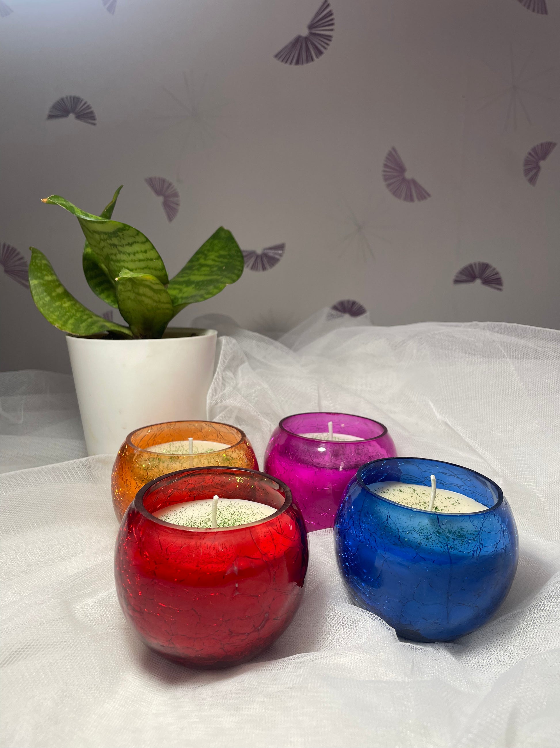 Colourful Soy Scented Jar Candle – Eco-Friendly Candle for Home Décor | 125 Gms Wax | NAV-CT-019 - Navam