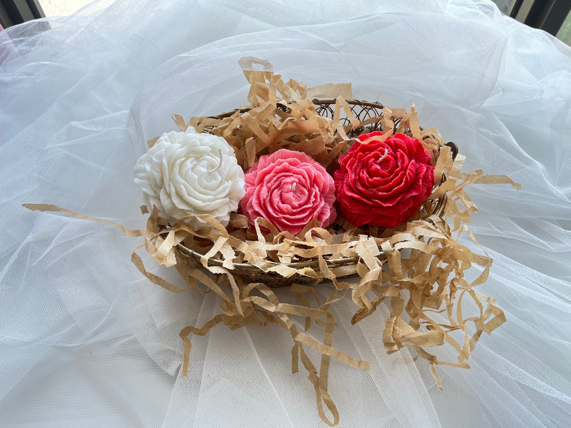Peony Rose Soy Wax Candle | Set of 3 | NAV-CT-017 - Navam