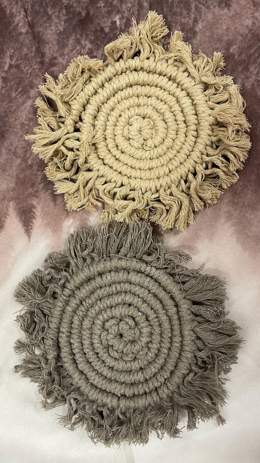 Handcrafted Macrame Coasters for Your Home | Protect Surfaces with Style and Charm | Set of 2 - Navam