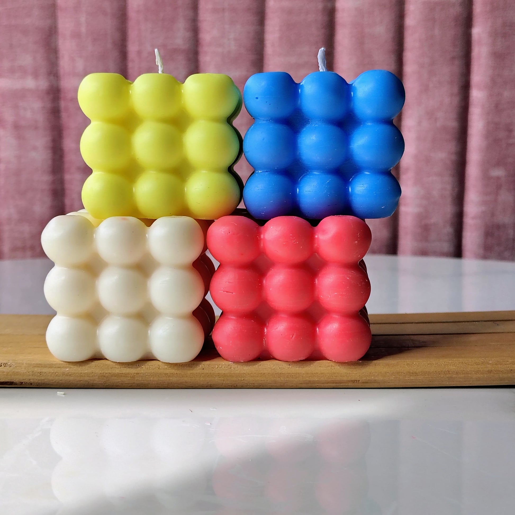Scented Big Bubble Candle | 100 % Soy Wax | Hand Made | Set of 2 | NAV-CT-012 - Navam