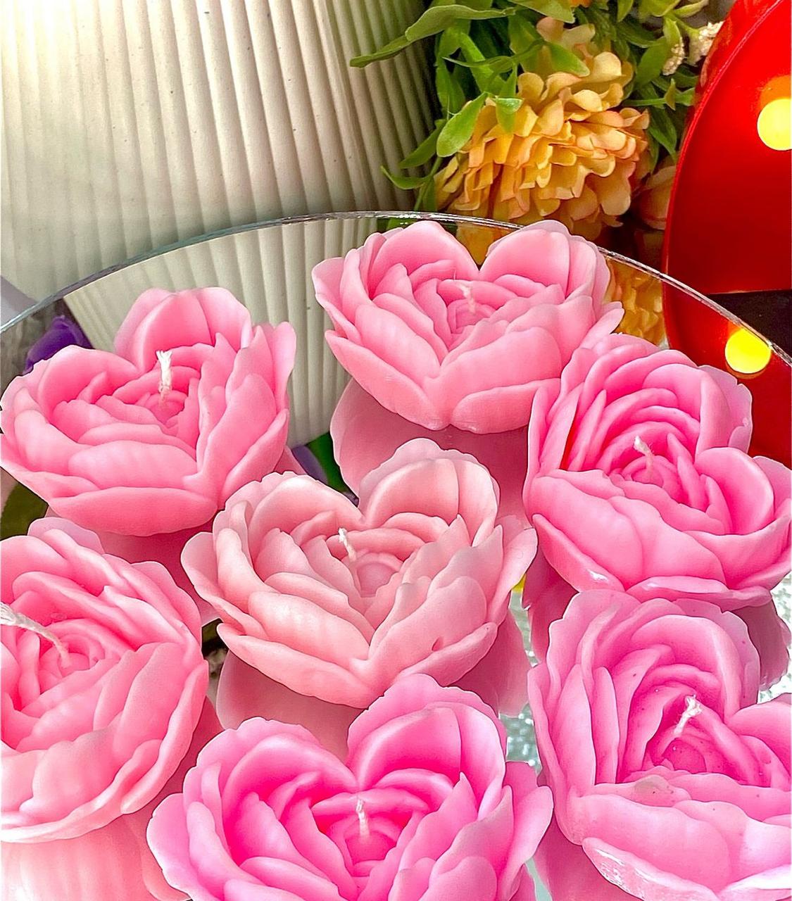 Scented Rose Heart Candle | 100% Soy | Set of 3 - Navam