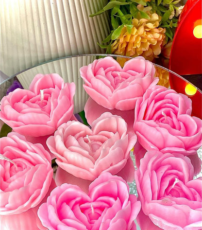 Scented Rose Heart Candle | 100% Soy | Set of 3 - Navam