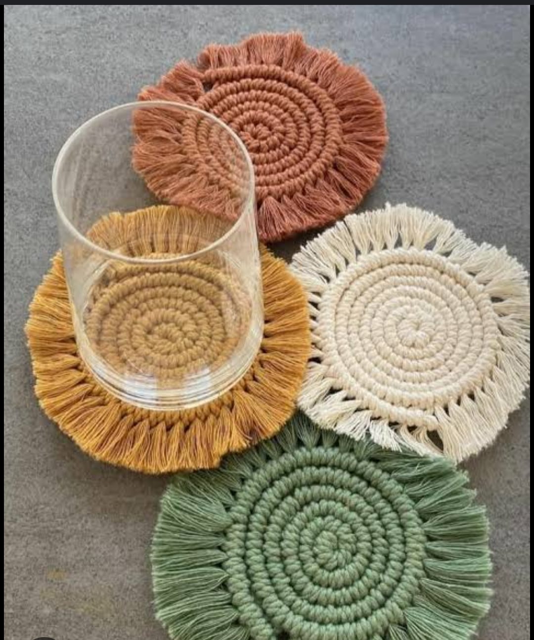 Handcrafted Macrame Coaster Set – Eco-Boho Style | Set 0f 4