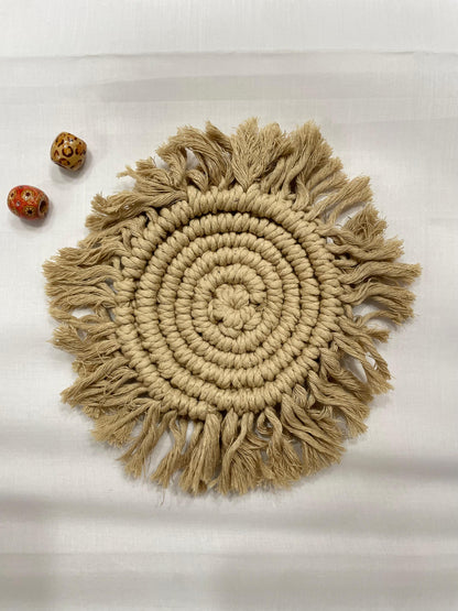 Handcrafted Macrame Coasters for Your Home | Protect Surfaces with Style and Charm | Set of 2 - Navam
