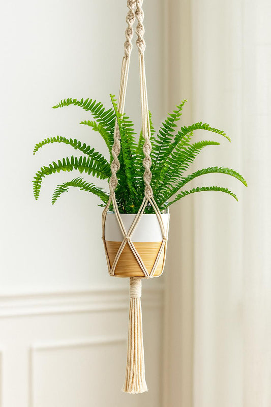 Macrame Plant Hanger – Handmade Cotton Rope Pot Holder for Indoor, Outdoor, Balcony & Garden | Pack of 1