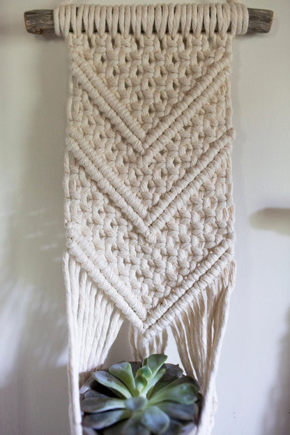 Macramé Plant Hanger – Handmade Cotton Rope Pot Holder | One Piece