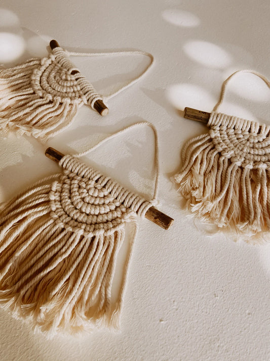Handcrafted Macramé Wall Hanging – Boho Mini Decor | Set of 3