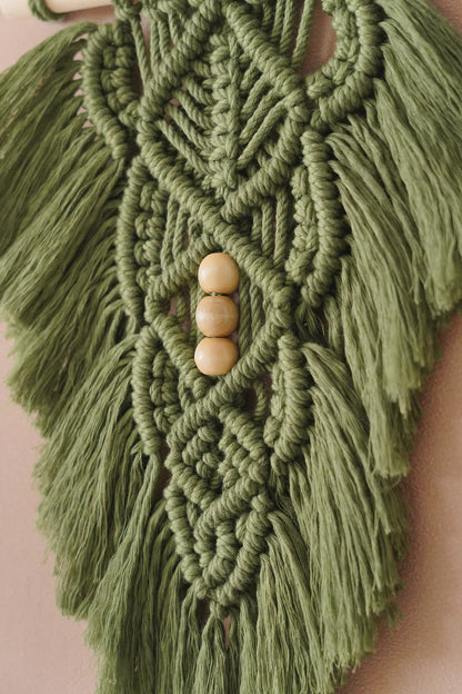 Macrame Leaf Wall Hanging | Boho Farmhouse Wall Decor | Set of 2 |