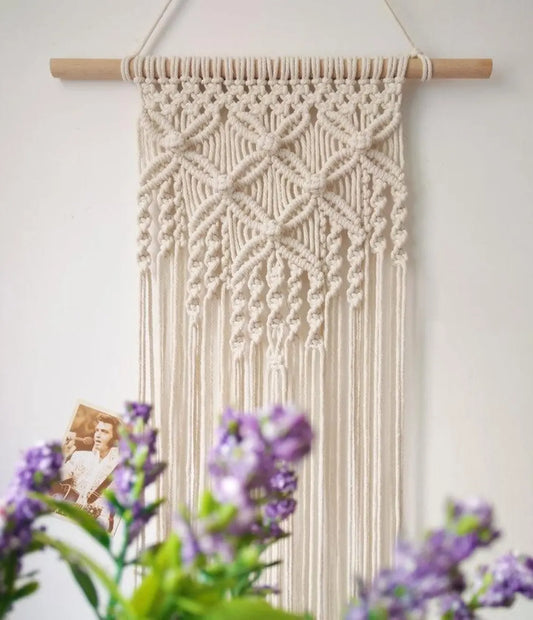 Boho Macramé Wall Hanging | Handmade Cotton Woven Tapestry for Living Room & Bedroom Décor