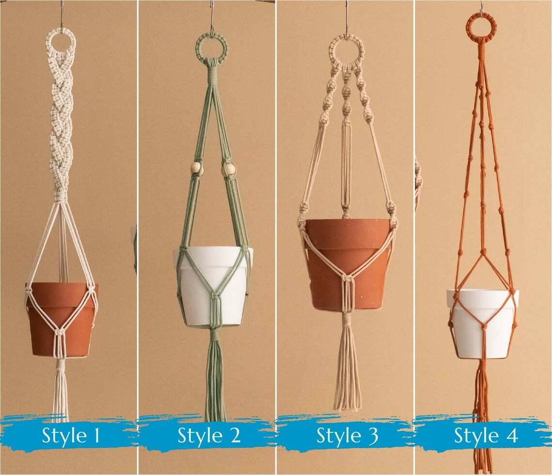Macrame Plant Hanger – Boho Hanging Planter Holder for Indoor Décor | Eco-Friendly Gift Idea