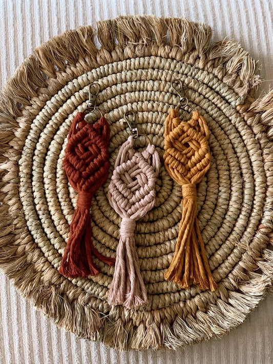 Boho Macrame Keychain | Set of 3