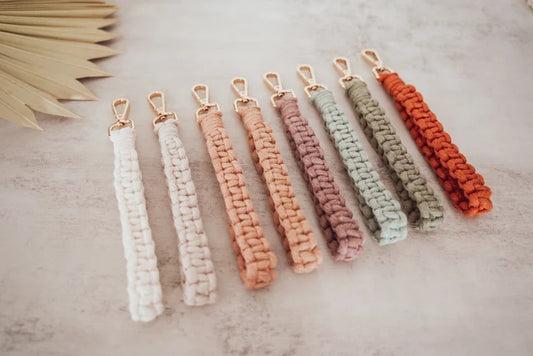 Macrame Wristlet Keychain | Boho Handmade Keychains | Unique Gift Idea for Her | Set of 2