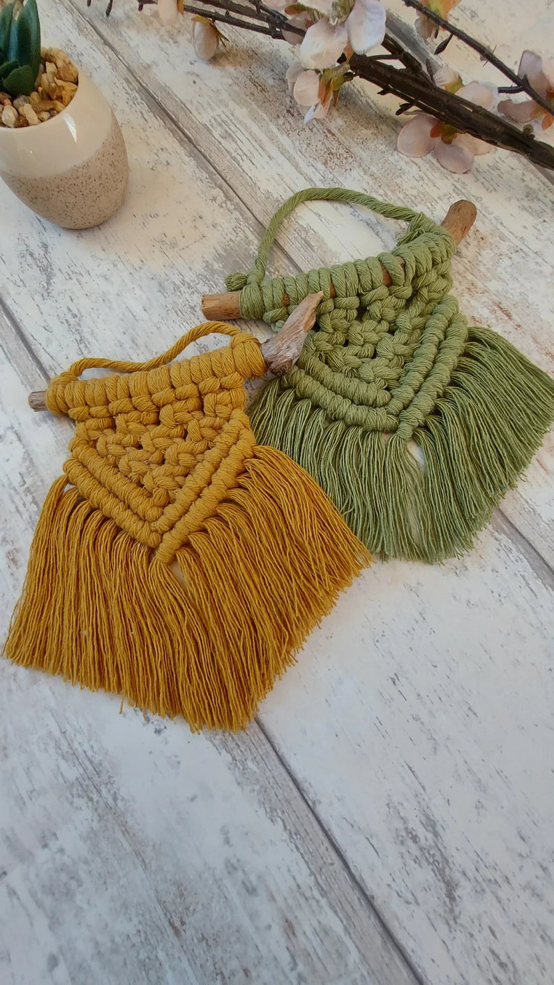 Mini Macrame Wall Hanging | Macrame Door Hanger | Set of 4