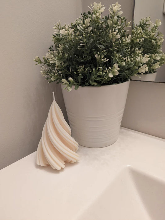 Swirl Christmas Tree Candle – Elegant & Festive Holiday Decor | Set of 2 | Soy Wax | - Navam