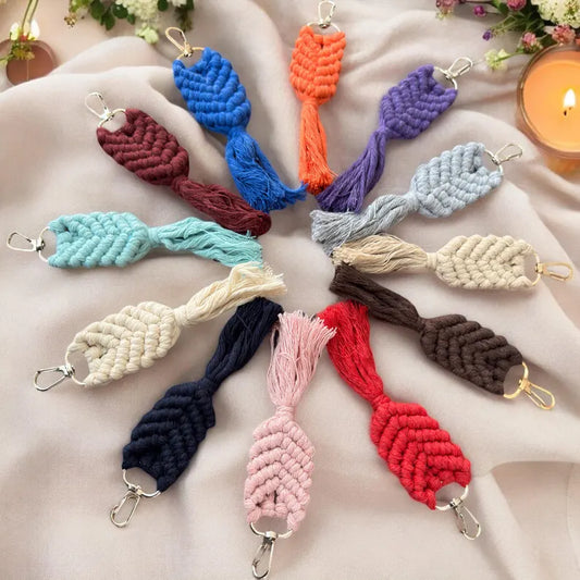 Macrame Keychain Wedding & Party Favors – Boho Rustic Bridal Shower Keepsake Gifts for Guests | Set of 3
