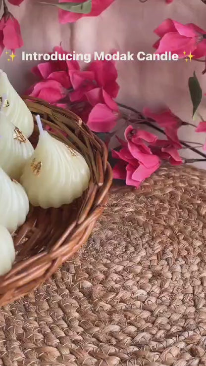 Festive Modak Candle | Elegant Candles for Ganesh Chaturthi | 100% Soy Wax | NAV-CT-006